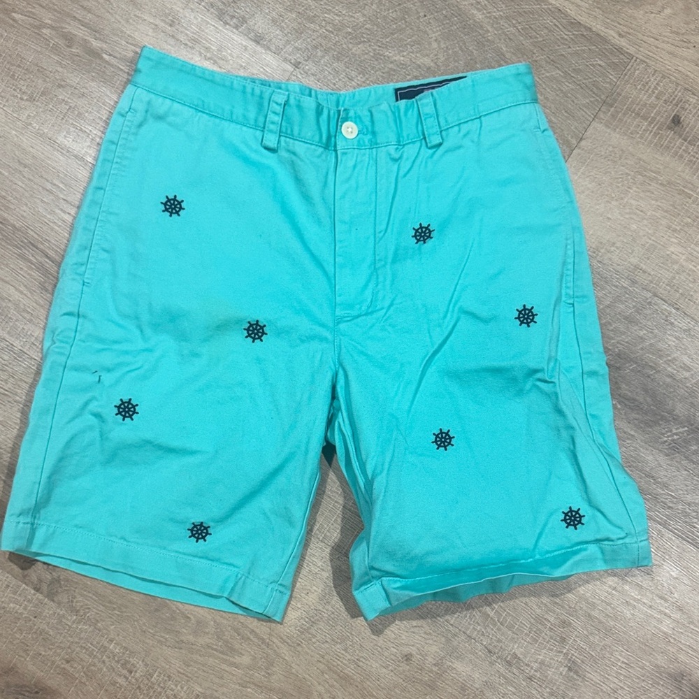 Vineyard Vines Aqua Shorts with Nautical Design